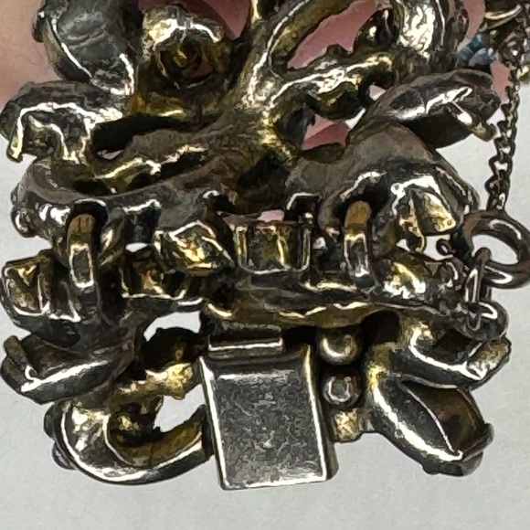 Vintage HOLLY CRAFT blue rhinestone bracelet 1952 great condition safety clasp - Picture 7 of 14